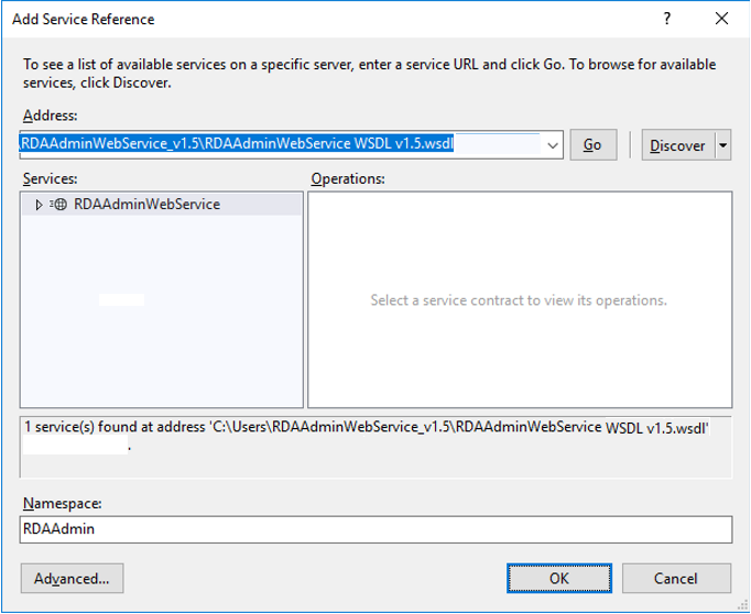 Add Service Ref Namespace Admin